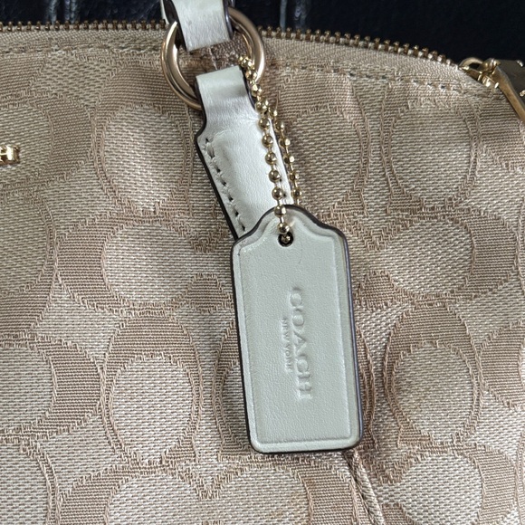 Coach Light Beige Mini Kelsey Signature Tote - Picture 3 of 15
